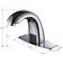Charmingwater Automatic Sensor Touchless Bathroom Sink Faucet with Hole Cover Plate, Chrome Vanity Faucets, Hands Free Bathroom Water Tap with Control Box and Temperature Mixer