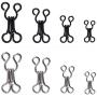 80 Set Sewing Hooks and Eyes Closure for Bra, Fur Coat Jacket and Clothing, Metal Buttons Trousers Hook, Silver and Black, 4 Sizes