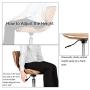Mefeir Hydraulic Rolling Salon Stool Padded with Back Rest, Modern Cushion Drafting Chair on Wheels for Office Home Kitchen Counter, Height Adjustable Swivel Barstool, PVC Leather