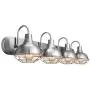 Kira Home Liberty 36'' 4-Light Modern Industrial Vanity/Bathroom, Kitchen Light + Metal Cage Shades, Brushed Nickel Finish