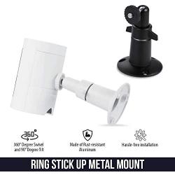 Wasserstein Adjustable Metal Mount with Universal Screw Compatible with Ring Stick Up Cam Battery and Ring Stick Up Cam Wired - Extra Flexibility for Your Ring Camera (White)