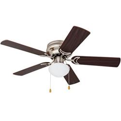 Prominence Home 80029-01 Alvina Led Globe Light Hugger/Low Profile Ceiling Fan, 42 inches, Satin Nickel