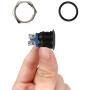 FICBOX 8pcs 16mm 5/8'' Push Button Switch Metal Momentary Waterproof Start Button Switches for Car RV Truck Boat