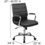 Flash Furniture Mid-Back Black LeatherSoft Executive Swivel Office Chair with Chrome Base and Arms Flash Furniture Mid-Back Black LeatherSoft Executive Swivel Office Chair with Chrome Base and Arms