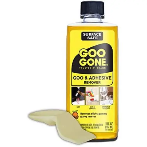 Goo Gone Original Liquid - 8 Ounce and Sticker Lifter - Surface Safe Adhesive Remover Safely Removes Stickers Labels Decals Residue Tape Chewing Gum Grease Tar Crayon Glue Goo Gone Original Liquid - 8 Ounce and Sticker Lifter - Surface Safe Adhesive Remover Safely Removes Stickers Labels Decals Residue Tape Chewing Gum Grease Tar Crayon Glue
