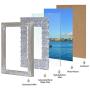 SZQINJI 5x7 Picture Photo Frame Pack of 2 Made of Rustic Solid Wood with HD Glass, Ripple Metal Sheet for Tabletop Display and Wall Mount