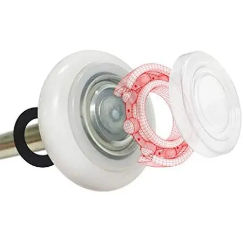 DURA-LIFT Ultra-Life MAX 2'' Sealed 6200ZZ Bearing Nylon Garage Door Roller, 4'' Stem, Pack of 12