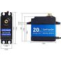 SunFounder 20KG Servo Motor Waterproof High Torque Servo, SF3218MG Metal Gear Digital Servo, Aluminium Case, Control Angle 270° for RC Robot Cars