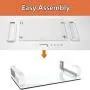 Clear Computer Monitor Stand Riser Multi Media Desktop Stand for Flat Screen LCD LED TV, Laptop/Notebook/Xbox One, with Tempered Glass and Metal Legs, HD02T-001 Clear Computer Monitor Stand Riser Multi Media Desktop Stand for Flat Screen LCD LED TV, Laptop/Notebook/Xbox One, with Tempered Glass and Metal Legs, HD02T-001