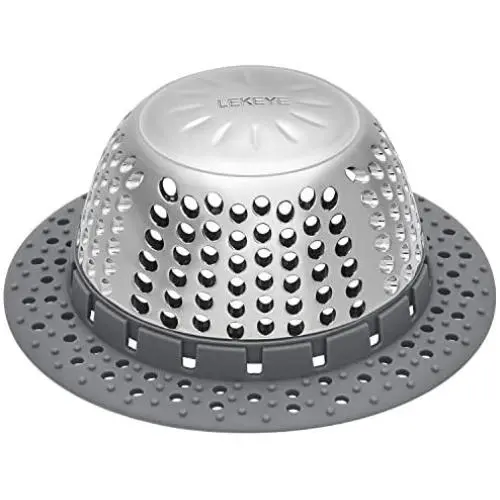LEKEYE Drain Hair Catcher/Bathtub Drain Cover/Drain Protector for Pop-Up & Regular Drains(Patented Product) LEKEYE Drain Hair Catcher/Bathtub Drain Cover/Drain Protector for Pop-Up & Regular Drains(Patented Product)