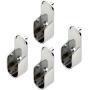 Home750-Oval Closet Rod End Supports w/Rear Facing 5mm Pins - 15mm x 30mm - Polished Chrome Finish - Set of 4