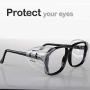 3 Pairs Eye Glasses Side Shields, Flexible Slip on Side Shields for Safety Glasses Fits Small to Medium