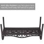 Laurel Canyon 50'' Outdoor Patio Bench, Cast Iron 2-Person Metal Seating with Floral Design Backrest Furniture Chair for Porch Backyard Garden Pool Deck, Dark Brown