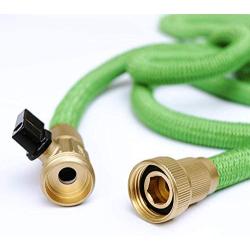 Riemex Expandable Hose Green 50 FT Heavy Duty Garden Water Hose - Triple Latex - Expanding Solid Brass Metal Fittings Connectors, Flexible Strongest - for All Watering Needs Green 50FT