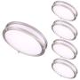 OSTWIN (4 Pack) 12 Inch LED Flush Mount Ceiling Light, Dimmable Round Light Fixture, Brushed Nickel Finish, Plastic Shade, 15 Watts (100W Eq.), 1050 Lm, 4000K (Bright White), ETL & Energy Star