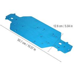 Dilwe RC Car Metal Chassis, Aluminium Alloy Chassis for HSP 1/10 Scale RC Car Remote Control Vehicle Upgrade Part(Blue)