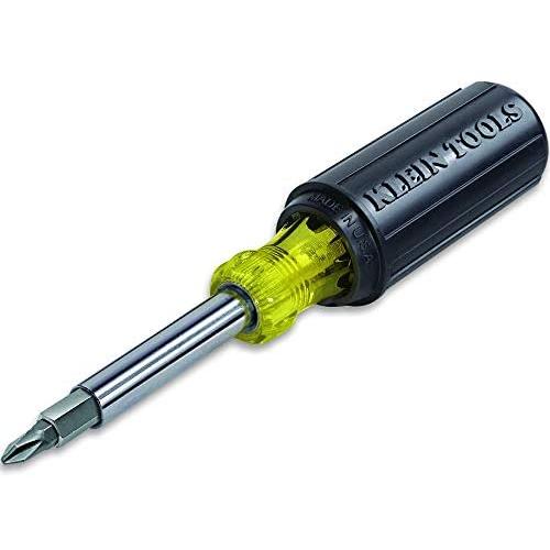 Klein Tools 32500 Multi-Bit Screwdriver/Nut Driver 11-in-1 Multi Tool, 8 Industrial Strength Bits