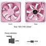 Vetroo DF120 120mm Case Fan White LED Lighting PC Cooling Fan Pink Fan Frame for Radiator/CPU Cooler/Computer Case Vetroo DF120 120mm Case Fan White LED Lighting PC Cooling Fan Pink Fan Frame for Radiator/CPU Cooler/Computer Case
