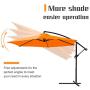 Greesum Offset Umbrella 10FT Cantilever Patio Hanging Umbrella Outdoor Market Umbrella with Crank and Cross Base (Orange) Greesum Offset Umbrella 10FT Cantilever Patio Hanging Umbrella Outdoor Market Umbrella with Crank and Cross Base (Orange)