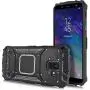 Compatible with Samsung Galaxy A6 2018, Feather Light Aluminum Metal Rugged Cover, Defender Case for Samsung Galaxy A6 SM-A600A 2018 [Value Bundle] (Black)