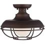 Franklin Park Rustic Farmhouse Outdoor Ceiling Light Fixture Oil Rubbed Bronze Open Cage 12'' White Glass Orb Diffuser Damp Rated for Exterior Barn Porch Patio House Deck - Franklin Iron Works