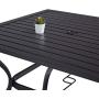Patio Dining Table Outdoor Metal Steel Frame Square Table with Umbrella Hole, Dining Table for 4 Patio Dining Table Outdoor Metal Steel Frame Square Table with Umbrella Hole, Dining Table for 4