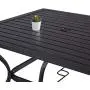 Patio Dining Table Outdoor Metal Steel Frame Square Table with Umbrella Hole, Dining Table for 4 Patio Dining Table Outdoor Metal Steel Frame Square Table with Umbrella Hole, Dining Table for 4