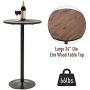 HOMCOM 42'' H Rustic Industrial Metal Elm Wood Top Bar Height Standing Pub Table