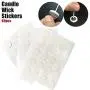 EricX Light 8 inch Candle Wick with Candle Wick Stickers and Candle Wick Centering Device,60 pcs for Candle Making