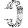 NNHF Compatible with Apple Watch Strap 38/40 / 42 / 44mm Fish-Scale Pattern Stainless Steel Honeycomb Metal Steel Jewelry Buckle Watch Band Compatible with Apple Watch Series 5 4 3 2 1