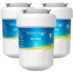 Waterdrop MWF Refrigerator Water Filter, Replacement for GE Smart Water MWF, MWFINT, MWFP, MWFA, GWF, HDX FMG-1, GSE25GSHECSS, WFC1201, RWF1060, 197D6321P006, 3 Filters