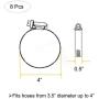 EesTeck 8 Pieces 4'' Adjustable 304 Stainless Steel Duct Clamps Hose Clamp Pipe Clamp Air Ducting Clamp worm drive hose clamps