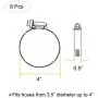 EesTeck 8 Pieces 4'' Adjustable 304 Stainless Steel Duct Clamps Hose Clamp Pipe Clamp Air Ducting Clamp worm drive hose clamps EesTeck 8 Pieces 4'' Adjustable 304 Stainless Steel Duct Clamps Hose Clamp Pipe Clamp Air Ducting Clamp worm drive hose clamps