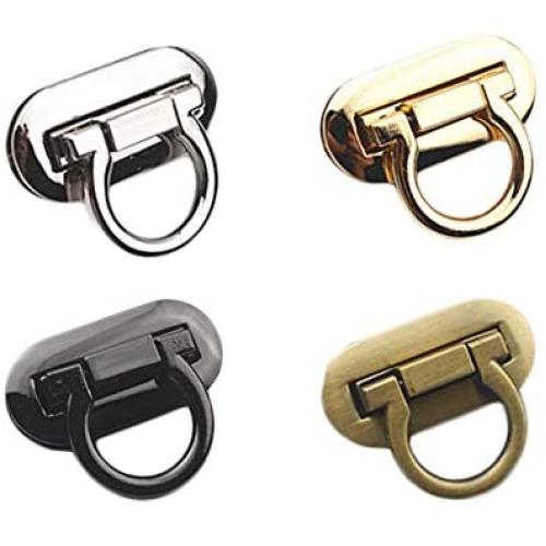 FSYEEL 4 Pieces Metal Flip Lock Purse Turn Lock Craft Case Clasp Flip Lock DIY Handbag Shoulder Bags Purse Making Supplies Accessories