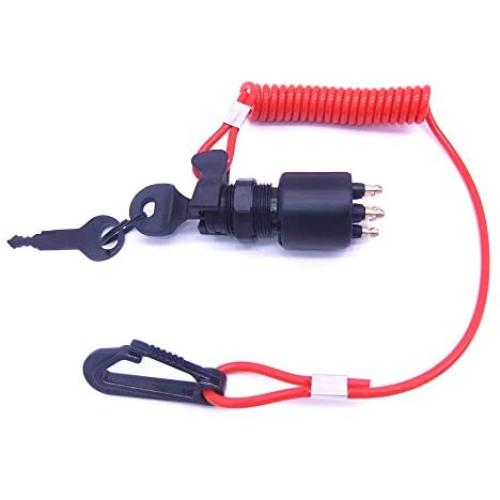 SouthMarine 175974 5005801 Ignition Switch & Key Assembly with Lanyard for OMC Johnson Evinrude 40-200HP Outboard Motor