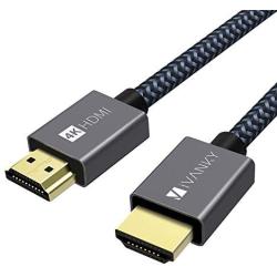 4K HDMI Cable 3.3 ft, iVANKY High Speed 18Gbps HDMI 2.0 Cable, 4K HDR, HDCP 2.2, 3D, 2160P, 1080P, Ethernet - Braided HDMI Cord, Audio Return (ARC) Compatible UHD TV, Blu-ray, Projector