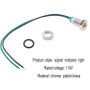 mxuteuk 5 Pcs 110V-220V 8mm 5/16'' LED Metal Indicator Light Waterproof Signal Lamp Red Yellow Blue Green White with Wire for Car Truck Boat M8-110P