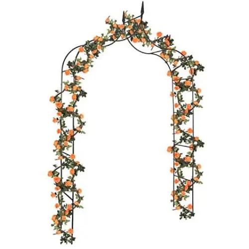 Kinbor Metal Arch Trellis Black Metal Arbor Garden Arbors and Arches for Climbing Plants Kinbor Metal Arch Trellis Black Metal Arbor Garden Arbors and Arches for Climbing Plants