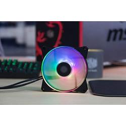 Cooler Master MasterFan MF120R ARGB 120mm Fan with Independently-Controlled ARGB LEDS, Absorbing Rubber Pads, PWM Control for Computer Case, CPU Liquid & Air Cooler