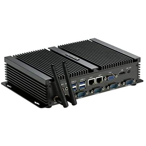 Kingdel Powerful Mini Desktop Computer, Fanless Industrial PC, Intel i5 Dual Core CPU, 8GB RAM, 256GB SSD, 2xNICs, 4xUSB 3.0, 4xCOM RS232, HD Port, Metal Case, Windows 10 Pro