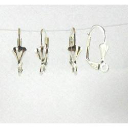 Silver Earring Findings Parts Pure 4 Microns Plated Lever Back Flower Leverback 20 x 10 mm Sterling For Fine Jewelry Making Designers Flower 3 Pairs (6)