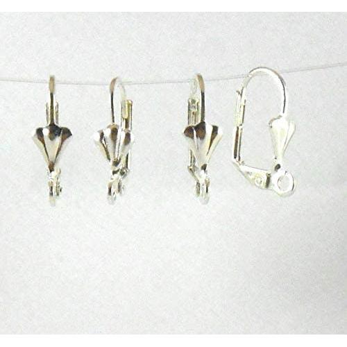 Silver Earring Findings Parts Pure 4 Microns Plated Lever Back Flower Leverback 20 x 10 mm Sterling For Fine Jewelry Making Designers Flower 3 Pairs (6)