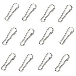 LASSUM 100 PCS Metal Snap Spring Clips Hooks 22 mm Purse Pulis Snap Clip Hobby ID Card Key Chain Parts