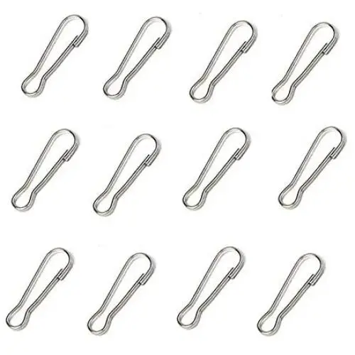 LASSUM 100 PCS Metal Snap Spring Clips Hooks 22 mm Purse Pulis Snap Clip Hobby ID Card Key Chain Parts LASSUM 100 PCS Metal Snap Spring Clips Hooks 22 mm Purse Pulis Snap Clip Hobby ID Card Key Chain Parts