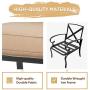 Oakmont 2 Piece Outdoor Furniture Patio Bistro Chairs Metal Dining Furniture Set, All-Weather Garden Seating Chair (Brown)