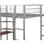 Metal Loft Bed Studio Loft Bunk Bed Over Desk and Bookcase with 2 Ladders,Twin Loft Bed for Dorm, Boys & Girls Teens Kids,Silver Metal Loft Bed Studio Loft Bunk Bed Over Desk and Bookcase with 2 Ladders,Twin Loft Bed for Dorm, Boys & Girls Teens Kids,Silver