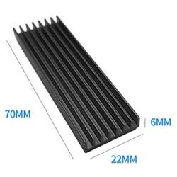 XT-XINTE Aluminum Cooling Heat Sink Thermal Pads Heat Dissipation Radiator for M.2 for NGFF SATA PCI-E for NVME SSD Heatsink (6mm Black,1 Pcs)