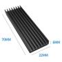 XT-XINTE Aluminum Cooling Heat Sink Thermal Pads Heat Dissipation Radiator for M.2 for NGFF SATA PCI-E for NVME SSD Heatsink (6mm Black,1 Pcs)