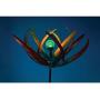The Original Solar Multi-Color Tulip Wind Spinner-Solar Powered Glass Ball Emits Color-Changing Light - Made of Metal and Steel