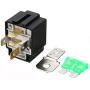 ESUPPORT 12V 30A Car Motor 14AWG Heavy Duty Relay Socket Plug 5Pin Fuse Switch On/Off SPDT Wire Harness Metal Pack of 2